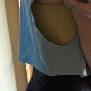 Vintage cotton 1980s cutoff sweatshirt fleece lined  Sleeveless Women's Top tee